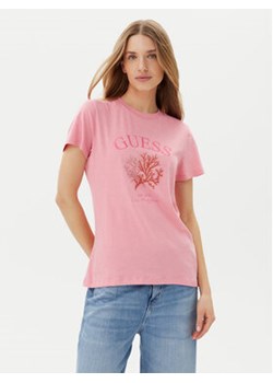 Guess T-Shirt E5GI03 K8G01 Różowy Regular Fit ze sklepu MODIVO w kategorii Bluzki damskie - zdjęcie 180435855