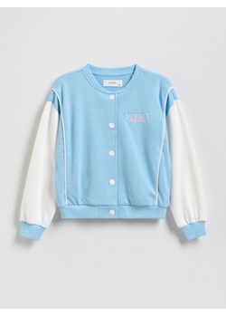 Reserved - Bluza bomberka z haftem - niebieski ze sklepu Reserved w kategorii Bluzy dziewczęce - zdjęcie 180436556
