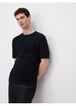 Reserved - T-shirt regular fit z lyocellu - czarny ze sklepu Reserved w kategorii T-shirty męskie - zdjęcie 180436578