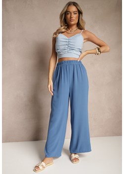 Niebieskie Szerokie Spodnie Typu Palazzo High Waist Araneira ze sklepu renee.pl w kategorii Spodnie damskie - zdjęcie 180438295