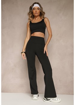 Czarne Legginsy High Waist z Szeroką Gumką w Pasie Idalania ze sklepu renee.pl w kategorii Spodnie damskie - zdjęcie 180438506