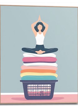 Orangewallz Druk artystyczny &quot;Laundry Yoga&quot; w ramce - 40 x 50 cm ze sklepu Limango Polska w kategorii Obrazy - zdjęcie 180439166