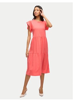 Vila Sukienka codzienna Summer 14087542 Koralowy Loose Fit ze sklepu MODIVO w kategorii Sukienki - zdjęcie 180440436