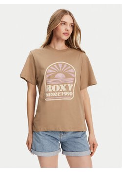 Roxy T-Shirt ERJZT05912 Brązowy Regular Fit ze sklepu MODIVO w kategorii Bluzki damskie - zdjęcie 180440807