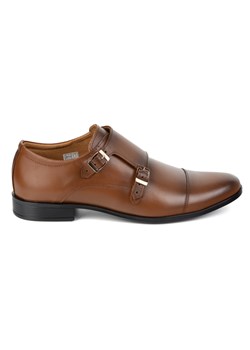 Skórzane buty wizytowe skórzane Monki 306LU jasny brąz ze sklepu butyolivier w kategorii Buty eleganckie męskie - zdjęcie 180441747