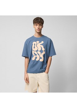 Męski t-shirt oversize z nadrukiem Outhorn OTHWSS24TTSHM1508 - niebieski ze sklepu Sportstylestory.com w kategorii T-shirty męskie - zdjęcie 180442136