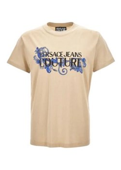 Versace Jeans Couture T-Shirt 78GAHC05 Beżowy Regular Fit ze sklepu MODIVO w kategorii T-shirty męskie - zdjęcie 180443627