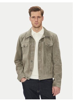 Serge Pariente Kurtka skórzana Jeans Szary Regular Fit ze sklepu MODIVO w kategorii Kurtki męskie - zdjęcie 180444025