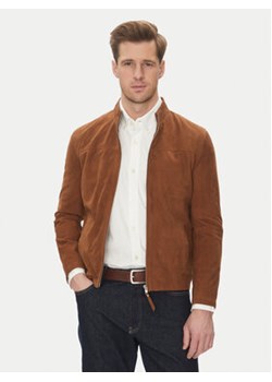 Serge Pariente Kurtka skórzana Sylvino Vs Brązowy Slim Fit ze sklepu MODIVO w kategorii Kurtki męskie - zdjęcie 180444265