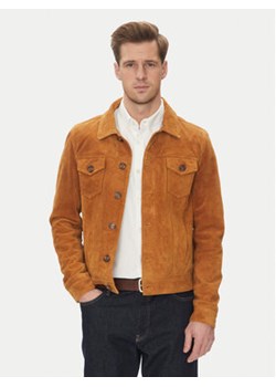 Serge Pariente Kurtka skórzana Jeans Brązowy Regular Fit ze sklepu MODIVO w kategorii Kurtki męskie - zdjęcie 180444735