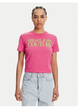 Versace Jeans Couture T-Shirt 78HAHE05 Różowy Regular Fit ze sklepu MODIVO w kategorii Bluzki damskie - zdjęcie 180445777