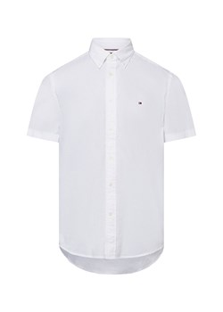 Tommy Hilfiger Męska koszulka z krótkim rękawem Mężczyźni Regular Fit Bawełna biały jednolity ze sklepu vangraaf w kategorii Koszule męskie - zdjęcie 180447197