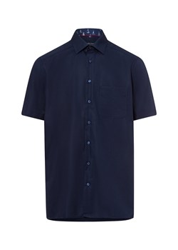 Andrew James Koszula męska - non-iron Mężczyźni Regular Fit Bawełna granatowy jednolity ze sklepu vangraaf w kategorii Koszule męskie - zdjęcie 180447215