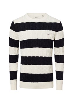 Gant Męski sweter Mężczyźni Bawełna czarny w paski ze sklepu vangraaf w kategorii Swetry męskie - zdjęcie 180447229