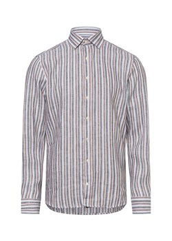 Bugatti Męska koszula casual - Kent Mężczyźni Slim Fit len brązowy w paski ze sklepu vangraaf w kategorii Koszule męskie - zdjęcie 180447258