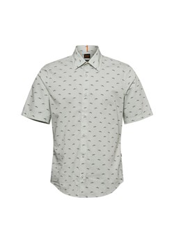 BOSS Orange Męska koszula casual Mężczyźni Regular Fit Bawełna miętowy wzorzysty ze sklepu vangraaf w kategorii Koszule męskie - zdjęcie 180447266