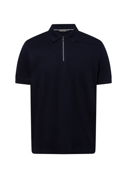 Finshley & Harding Męska koszulka polo Mężczyźni Bawełna granatowy jednolity ze sklepu vangraaf w kategorii T-shirty męskie - zdjęcie 180447367