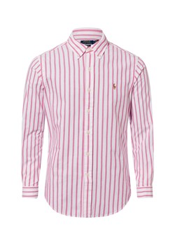 Polo Ralph Lauren Męska koszula casualowa - Custom Fit Mężczyźni Comfort Fit Bawełna brudny róż w paski ze sklepu vangraaf w kategorii Koszule męskie - zdjęcie 180447387