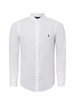 Polo Ralph Lauren Męska koszula lniana Mężczyźni Slim Fit len biały jednolity ze sklepu vangraaf w kategorii Koszule męskie - zdjęcie 180447388