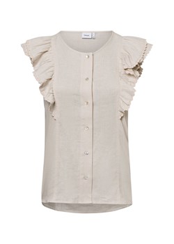 Nümph Bluzka damska - Nuyngva Kobiety len beżowy jednolity ze sklepu vangraaf w kategorii Bluzki damskie - zdjęcie 180447457