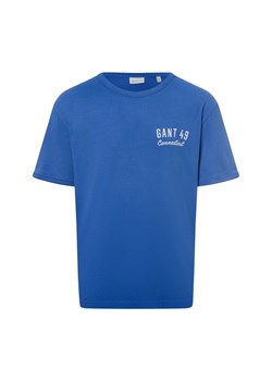 Gant Koszulka męska Mężczyźni Bawełna niebieski jednolity ze sklepu vangraaf w kategorii T-shirty męskie - zdjęcie 180447508