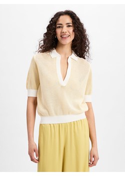 Drykorn Damski sweter z krótkim rękawem - Dylai Kobiety Bawełna żółty jednolity ze sklepu vangraaf w kategorii Swetry damskie - zdjęcie 180447557