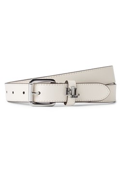 Lauren Ralph Lauren Damski pasek skórzany - CARRYOVER Kobiety skóra biały jednolity ze sklepu vangraaf w kategorii Paski damskie - zdjęcie 180447567