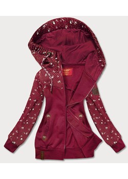 Bluza damska z kwiatuszkami bordowa (AMG828) ze sklepu goodlookin.pl w kategorii Bluzy damskie - zdjęcie 180449489