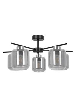 Sufitowa lampa z pięcioma szklanymi kloszami grafitowa S6-M00 ze sklepu Edinos.pl w kategorii Lampy sufitowe - zdjęcie 180449617