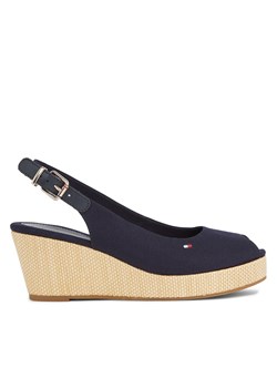 Espadryle Tommy Hilfiger Iconic Elba Sling Back Wedge FW0FW04788 Granatowy ze sklepu eobuwie.pl w kategorii Sandały damskie - zdjęcie 180449667
