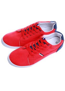 Czerwone sznurowane trampki męskie /A10-2 17613 T158/ ze sklepu Pantofelek24.pl w kategorii Trampki męskie - zdjęcie 180453049