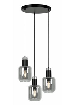 Grafitowa wisząca lampa potrójna z okrągłą podstawą - J081-Sinet ze sklepu Edinos.pl w kategorii Lampy wiszące - zdjęcie 180455906