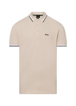 BOSS Green Męska koszulka polo - Paddy Mężczyźni Bawełna beżowy jednolity ze sklepu vangraaf w kategorii T-shirty męskie - zdjęcie 180456676