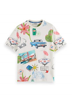 Scotch &amp; Soda Koszulka w kolorze białym ze wzorem ze sklepu Limango Polska w kategorii T-shirty męskie - zdjęcie 180457127