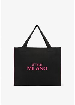 Czarno-Fuksjowa Torebka o Modelu Shopper z Suwakiem i Napisem Salisella ze sklepu renee.pl w kategorii Torby Shopper bag - zdjęcie 180458328