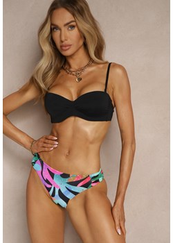 Czarne Bikini Marszczony Biustonosz i Majtki Typu Figi Salenthia ze sklepu renee.pl w kategorii Stroje kąpielowe - zdjęcie 180458357