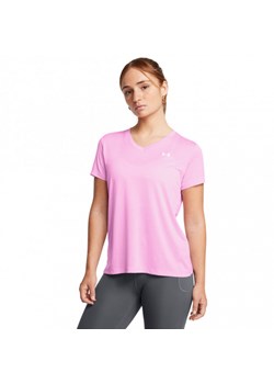 Damska koszulka treningowa Under Armour Tech SSV- Twist - różowa ze sklepu Sportstylestory.com w kategorii Bluzki damskie - zdjęcie 180459085
