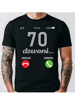 Męska koszulka na 70 urodziny - 70 DZWONI ze sklepu Time For Fashion w kategorii T-shirty męskie - zdjęcie 180459377