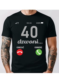 Męska koszulka na 40 urodziny - 40 DZWONI ze sklepu Time For Fashion w kategorii T-shirty męskie - zdjęcie 180459378
