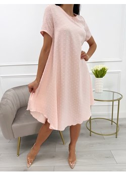 Pudrowa Sukienka Oversize ze sklepu ModnaKiecka.pl w kategorii Sukienki - zdjęcie 180460705