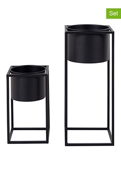 House Nordic Doniczki (2 szt.) w kolorze czarnym ze sklepu Limango Polska w kategorii Doniczki i osłonki - zdjęcie 180461717