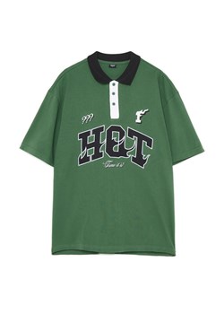 Cropp - Zielona koszulka polo z nadrukiem - zielony ze sklepu Cropp w kategorii T-shirty męskie - zdjęcie 180461778