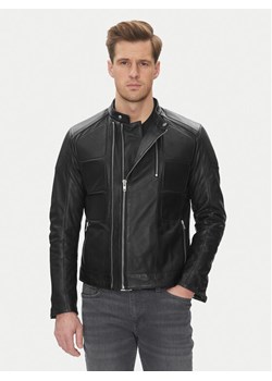 Serge Pariente Kurtka skórzana Couture Czarny Slim Fit ze sklepu MODIVO w kategorii Kurtki męskie - zdjęcie 181032569
