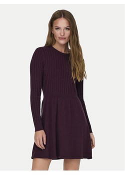 ONLY Sukienka dzianinowa 15306551 Bordowy Regular Fit ze sklepu MODIVO w kategorii Sukienki - zdjęcie 181032835