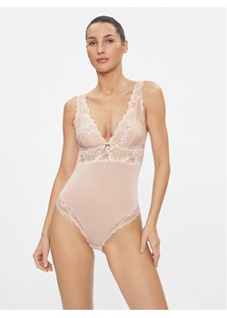 Emporio Armani Underwear Body 164743 3F221 03050 Beżowy ze sklepu MODIVO w kategorii Body damskie - zdjęcie 181033198