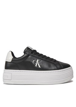 Calvin Klein Jeans Sneakersy Bold Platf Low Lace Lth Ml Met YW0YW01431 Czarny ze sklepu MODIVO w kategorii Buty sportowe damskie - zdjęcie 181034055
