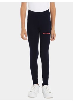 Tommy Hilfiger Legginsy Monotype KG0KG07880 D Granatowy Slim Fit ze sklepu MODIVO w kategorii Spodnie dziewczęce - zdjęcie 181034405