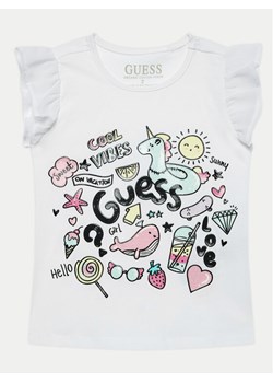 Guess T-Shirt K4GI17 K6YW1 Biały Regular Fit ze sklepu MODIVO w kategorii Bluzki dziewczęce - zdjęcie 181034489