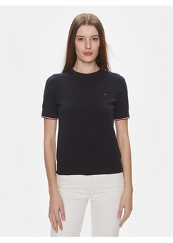Tommy Hilfiger Sweter WW0WW38724 Granatowy Regular Fit ze sklepu MODIVO w kategorii Swetry damskie - zdjęcie 181035086