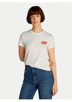Tommy Jeans T-Shirt Bubble DW0DW21338 Biały Regular Fit ze sklepu MODIVO w kategorii Bluzki damskie - zdjęcie 181035227